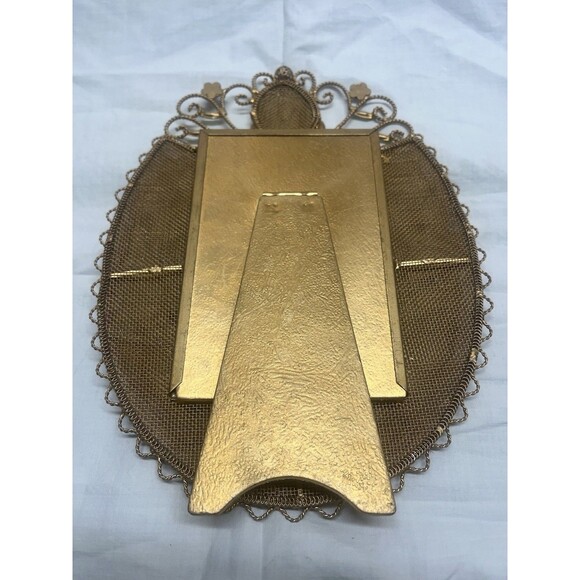 Vintage Gold Wire Pink Plush Jeweled Frame 4 X 6" Photo - Picture 4 of 6